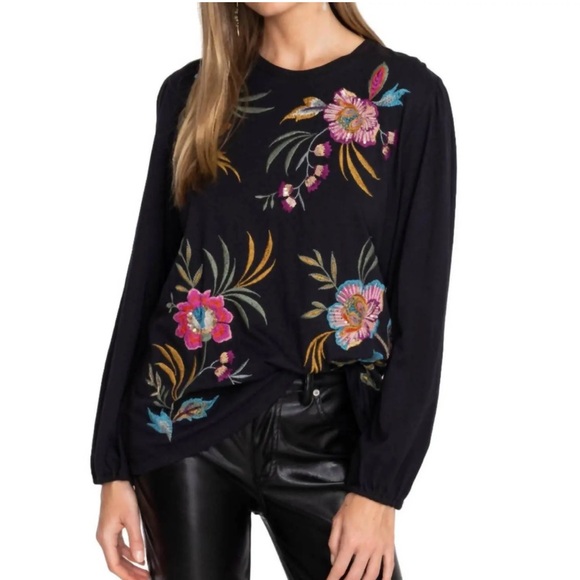 Johnny Was Tops - NWT XL Johnny Was Sidonia Bishop Sleeve Floral Top